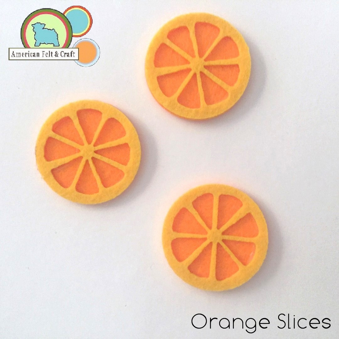 Orange Slice fruit felt shapes - American Felt & Craft