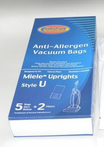 5 Style U Anti-Allergen vacuum cleaner bags and 2 Filters 