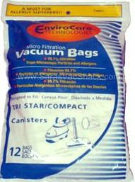 12 Envirocare Compact Tri Star Pig Vacuum Bags & 1 belt