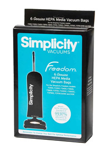 Genuine Symplicity HEPA Allergen Vacuum Bags - Freedom Models - 6 Pack