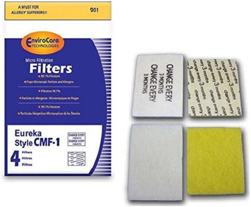 4 Pack CMF-1 Filters fit Eureka Vacuums S4180, SC4580, 4300, 4400, 5190