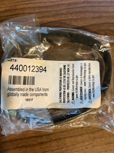One Genuine Hoover Vacuum Cleaner belt OEM # 440012394. Verbiage on belt reads: "ASSEMBLE THIS SIDE OUT HOOVER BELT 38528-033"