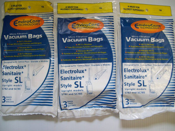 Electrolux Sanitaire Style SL 9 Bags Part#156- Fits:S782&SC785
