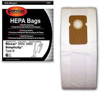 Riccar/Simplicity HEPA Vacuum Bags - Type B, 8000, 9000