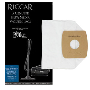Genuine Riccar Butler HEPA Vacuum Bags - 6 Pack - ROH-6