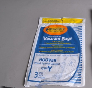 3 Hoover Windtunnel Style Y Vacuum Cleaner Bags, Replaces Genuine OEM 4010100Y