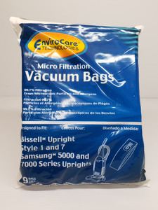 9 Pack - Bissell Upright Style 1 & 7 Samsung 5000 & 7000 Series Vacuum Bags