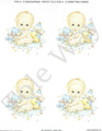 Blessed Are Ye - bare baby with stuffed toys -card sheet.