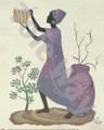 Woman making basket in purple dress (8x10)