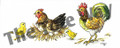 Hen, Rooster & Chicks (4x10)