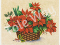 Red Poinsettias in Basket by Reina (8x10)