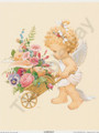 Cherish III (Angel with wheelbarrow of flowers) (8x10)
