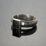 Slate with Pyrite Silver Ring