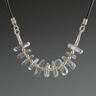 Rock Crystal & Gold-Filled Bead Necklace