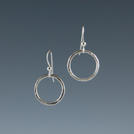 Hammered Silver Circle Earrings