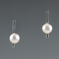 Silver Bar with Round Pearl