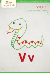 Viper Embroidery Pattern - Penguin & Fish