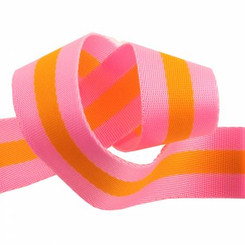 Tula Pink Webbing #68739 Pink and Orange Checker