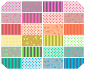 Tula Pink's Neon True Colors 10" X 10" Charm Pack FB610TP Freespirit
