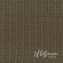 Walnut Linear Box Rectangles - Hoffman Fabrics