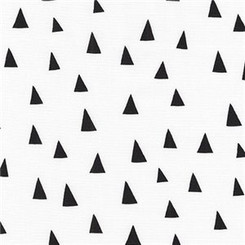 Penned Pals Triangles White - Robert Kaufman fabrics