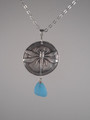 Small dragonfly silver PMC medallion