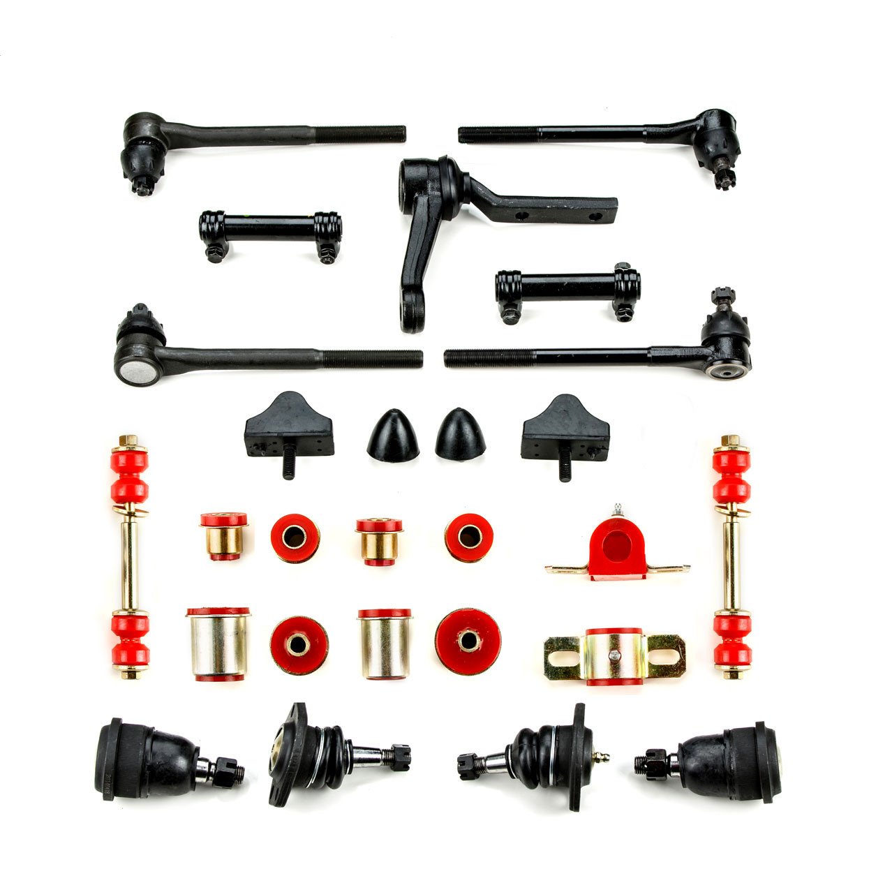 Andersen Restorations Black Polyurethane Front End Suspension Master Rebuild Kit with Oval Lower Control Arm Bushings Compatible with Pontiac GTO LeMans Tempest