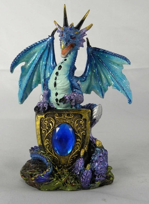 Blue dragon with shield