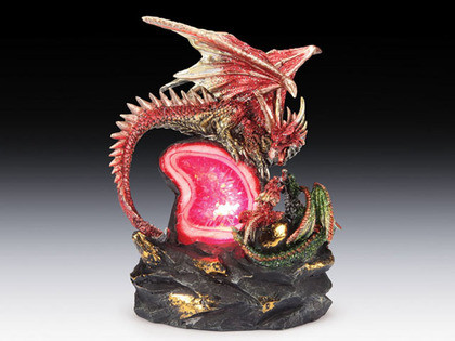 Dragons and geode with LED light