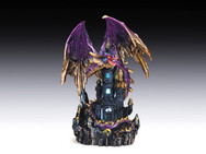 Purple dragon on layered castle with LED light