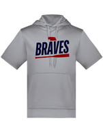 Braves Bat performance short sleeve Augusta fleece hoodie gray