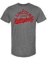 Lincoln Loves Volleyball gray