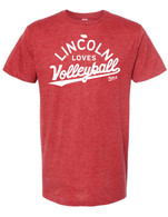 Lincoln Loves Volleyball heather red