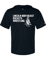 Wrestling Shoes performance short sleeve hooded tee black