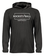 Bolt performance long sleeve hooded tee black