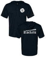Rockets Old English performance short sleeve hooded tee black