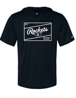 Rockets Patch performance short sleeve hooded tee black