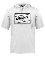 Rockets Patch performance short sleeve hooded tee white