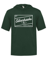 LSW Patch performance short sleeve hooded tee green