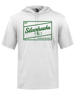 LSW Patch performance short sleeve hooded tee white