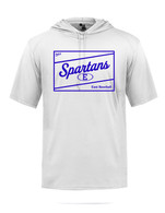 East Patch performance short sleeve hooded tee white