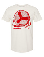 big red fan vintage white