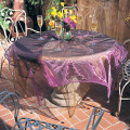 80" Tissue Organza Tablecloth with Decorative Acrylic Ball