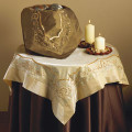 40" Embroidered and Sequined Tablecloth with Solid Border
