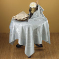 54" Classic Damask Tablecloth with Stripe Border