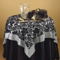 40" Classic Damask Flocked Tablecloth with Solid Border