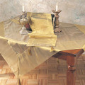 40" Sheer Metallic Tissue Tablecloth with Tassels
