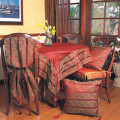 60" Sheer Tablecloth with Jacquard Border and Tassels