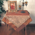 40" Crushed Tissue and Beaded Tablecloth with Plain Border