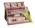 Pink Bliss Willow Two Person Wine Cheese Basket